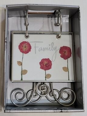 ELSA Foldable Flip Album, Easel, Pressed Flowers, Silver & Glass, NEW